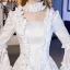 Vintage / Retro Medieval Elegant White Ball Gown Prom Dresses 2021 Long Sleeve Square Neckline Crossed Straps Floor-Length / Long Lace Satin Printing Cosplay Prom Formal Dresses
