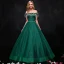 Luxury / Gorgeous Dark Green Prom Dresses 2017 A-Line / Princess Tulle Backless Beading Rhinestone Evening Party Formal Dresses