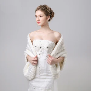 Winter Alligator Print Faux Fur Evening Party Prom Wedding Shawls 2017