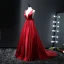 Sexy Red Evening Dresses  2017 A-Line / Princess V-Neck Charmeuse Backless Evening Party Formal Dresses