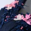 Chic / Beautiful Navy Blue Graduation Dresses 2018 Summer A-Line / Princess Lace V-Neck Appliques Backless Beading Homecoming Formal Dresses
