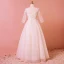 Chic / Belle Blanche Longue Mariage 2018 Princesse Tulle U-Cou Appliques Dos Nu Perlage Paillettes Robe De Mariée