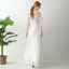 Chic / Beautiful White Floor-Length / Long Evening Dresses  2018 A-Line / Princess U-Neck Tulle Appliques Backless Beading Wedding Evening Party Formal Dresses