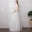 Classic Elegant White Evening Dresses  2019 A-Line / Princess Lace Tulle V-Neck Backless Embroidered Beach Church Formal Dresses