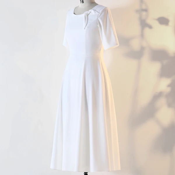 white formal dress size 16 Nox Anabel R224W Size 4, 8, 16 White Formal Dress Long Satin A Line Ballgown Pocket Pageant Bridal 4 / White main image 0