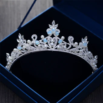 Klassieke Elegante Oceaan Blauw Bruidssieraden 2017 Metaal Kralen Kristal Rhinestone Haaraccessoires Huwelijk Gala Accessoires