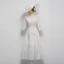 Chic / Beautiful White Evening Dresses  2018 A-Line / Princess Tulle U-Neck Lace-up Appliques Beading Evening Party Formal Dresses