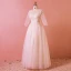 Chic / Belle Blanche Longue Mariage 2018 Princesse Tulle U-Cou Appliques Dos Nu Perlage Paillettes Robe De Mariée