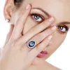 Lyx Multi-Färger Ringar 2019 Blad Kristall Pärla Silver pläterad Syntetiska ädelstenar Afton Tillbehör Ringa