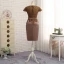 Amazing / Unique Brown With Shawl Trumpet / Mermaid Mother Of The Bride Dresses 2019 Lace Satin U-Neck Embroidered Church Short Wedding Party Dresses