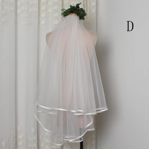 Modest / Simple White Short Wedding Veils Chiffon Wedding Accessories 2019