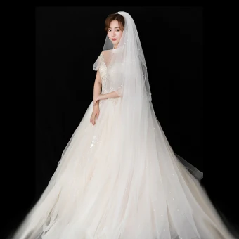 Luxury Gorgeous White Wedding Veils 2020 Tulle Beading Pearl Chapel Train 3 M Wedding Accessories