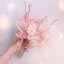Flower Fairy Elegant Blushing Pink Wedding Flowers 2020 Metal Appliques Beading Crystal Feather Flower Rhinestone Bridal Wedding Accessories