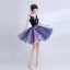 Chic / Beautiful Navy Blue Graduation Dresses 2018 Summer A-Line / Princess Lace V-Neck Appliques Backless Beading Homecoming Formal Dresses