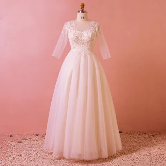 Chic Belle Blanche Longue Mariage 2018 Princesse Tulle U Cou Appliques Dos Nu Perlage Paillettes Robe De Mariée