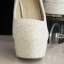 Unika Vita 14 cm Brudskor 2018 Pande Zote Toe Röda mattan Bröllop Beading Pärla Högklackade Pumps