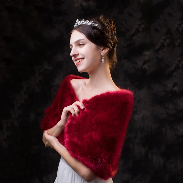 Charming Burgundy shawl 2020 Striped Polyester Wedding Evening Party Prom Accessories