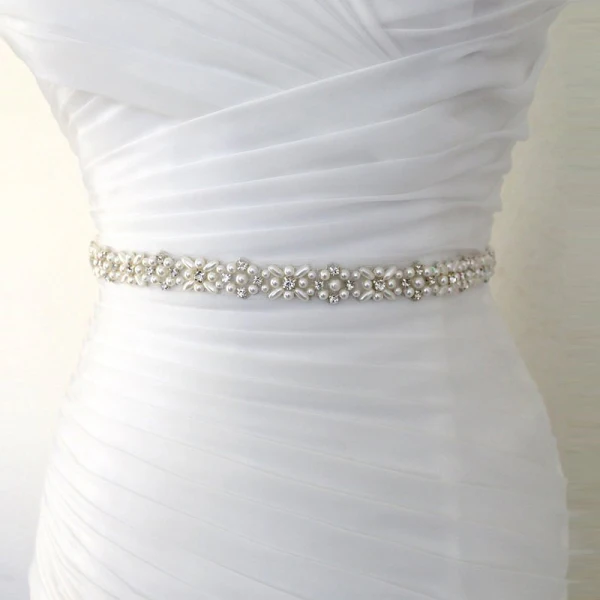 Luxe Blanche Mariage Rubans 2020 Tulle Métal Perlage Perle Faux Diamant La Mariée Promo Accessorize