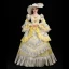 Vintage / Retro Medieval Yellow Ball Gown Prom Dresses 2021 Floor-Length / Long U-Neck Long Sleeve Beading Crystal Embroidered Cosplay Prom Formal Dresses
