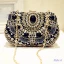 Luxe 2017 Noire Feuille Cristal Glitter Faux Diamant PU Plage Église Jardin / Extérieur Pochette