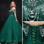 Luxury / Gorgeous Dark Green Prom Dresses 2017 A-Line / Princess Tulle Backless Beading Rhinestone Evening Party Formal Dresses
