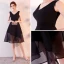 Chic / Beautiful 2017 Black Graduation Dresses V-Neck Lace Backless Homecoming A-Line / Princess Cocktail Party Party Dresses