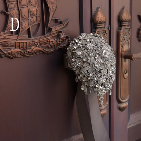 Luxury / Gorgeous Silver Metal Beading Crystal Rhinestone Wedding Flowers 2019