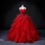 Charmant Rot Fallende Rüsche Ballkleider 2022 Ballkleid Spaghettiträger Ärmellos Stoffgürtel Schleife Rückenfreies Lange Ball Festliche Kleider