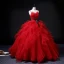 Charmant Rot Fallende Rüsche Ballkleider 2022 Ballkleid Spaghettiträger Ärmellos Stoffgürtel Schleife Rückenfreies Lange Ball Festliche Kleider