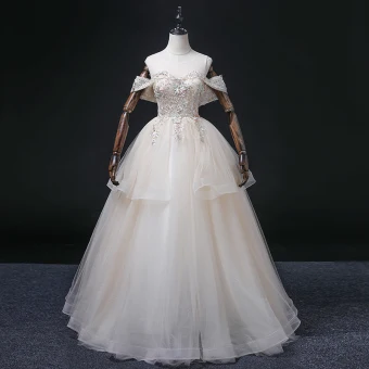 Élégant Rougissant Rose Volants En Cascade Robe De Bal 2022 Robe Boule Encolure Dégagée Faux Diamant En Dentelle Fleur Manches Courtes Dos Nu Longue Robe De Ceremonie