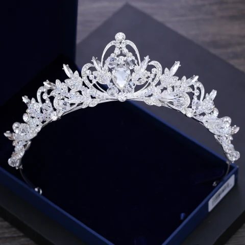 Glitzernden Silber Hochzeit Diadem 2018 Metall Kristall Strass Brautaccessoires