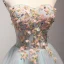 Fine Himmelen Blå Festkjoler 2017 Ballkjole Kjæreste Uten Ermer Appliques Blomst Beading Krystall Korte Buste Ryggløse Formelle Kjoler