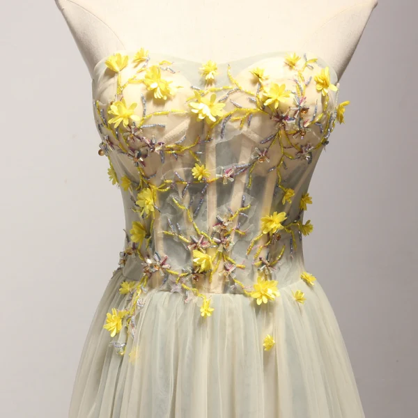 Fine Salvie Grønn Selskapskjoler 2017 Prinsesse Kjæreste Uten Ermer Appliques Blomst Paljetter Beading Lange Buste Ryggløse Formelle Kjoler