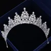 Luxury / Gorgeous Silver Wedding Tiara 2018 Metal Crystal Rhinestone Accessories