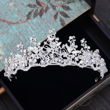 Sparkly Sølv Tiara 2018 Metall Rhinestone Krystall Bryllup Tilbehør