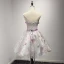 Fine Grå Homecoming Graduation Kjoler 2017 Prinsesse Kjæreste Uten Ermer Syrin Appliques Blomst Beading Paljetter Perle Printing Sash Korte Buste Ryggløse Formelle Kjoler
