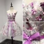 Fine Grå Homecoming Graduation Kjoler 2017 Prinsesse Kjæreste Uten Ermer Syrin Appliques Blomst Beading Paljetter Perle Printing Sash Korte Buste Ryggløse Formelle Kjoler