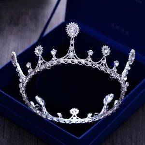 Eenvoudige Zilveren Huwelijk Tiara 2018 Metaal Rhinestone Accessoires