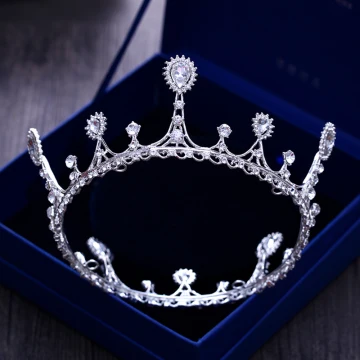 Eenvoudige Zilveren Huwelijk Tiara 2018 Metaal Rhinestone Accessoires