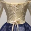 Chic / Belle Champagne Bleu D'encre de retour Robe De Graduation 2017 Robe Boule De l'épaule 1/2 Manches Appliques Fleur Perlage Cristal Paillettes Perle Courte Volants Dos Nu Robe De Ceremonie