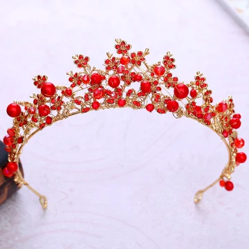 Chic Belle Rouge Cristal Faux Diamant Tiare 2018 Doré Métal Accessorize