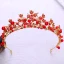 Piękne Czerwone Kryształ Rhinestone Tiara 2018 Złote Metal Akcesoria
