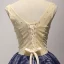 Chic / Belle Champagne Bleu D'encre Robe De Fete 2017 Robe Boule V-Cou Sans Manches Appliques Fleur Perlage Cristal Paillettes Perle Courte Volants Dos Nu Robe De Ceremonie
