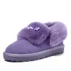 Modern / Fashion Snow Boots 2017 Lilac Leather Suede Bow Casual Winter Flat Womens Boots