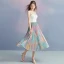 Colored Multi-Colors Summer Homecoming Graduation Dresses 2018 A-Line / Princess Shoulders Sleeveless Tea-length Pleated Backless Formal Dresses