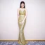 Scintillantes Doré Paillettes Robe De Soirée 2018 Trompette / Sirène Bretelles Spaghetti Sans Manches Faux Diamant Ceinture Longue Dos Nu Robe De Ceremonie