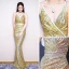 Scintillantes Doré Paillettes Robe De Soirée 2018 Trompette / Sirène Bretelles Spaghetti Sans Manches Faux Diamant Ceinture Longue Dos Nu Robe De Ceremonie