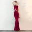 Modern / Fashion Black See-through Evening Dresses  2018 Trumpet / Mermaid High Neck Sleeveless Beading Tassel Floor-Length / Long Formal Dresses