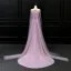 Luxury / Gorgeous Lilac Evening Dresses  2018 Trumpet / Mermaid V-Neck Sleeveless Beading Sash Watteau Train Ruffle Backless Formal Dresses