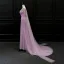 Luxury / Gorgeous Lilac Evening Dresses  2018 Trumpet / Mermaid V-Neck Sleeveless Beading Sash Watteau Train Ruffle Backless Formal Dresses